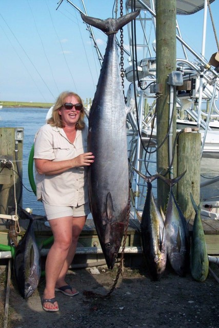 Susan Nelson, of Whiteford, MD with her state record wahoo